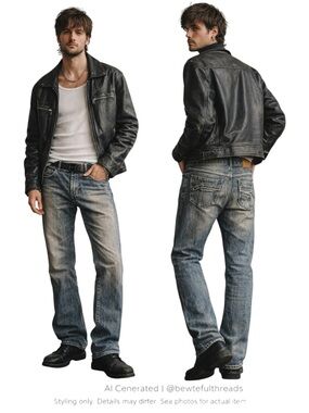 Gesture Vintage Faded Straight Leg Jeans 34x33.5 Y2K Distressed Denim